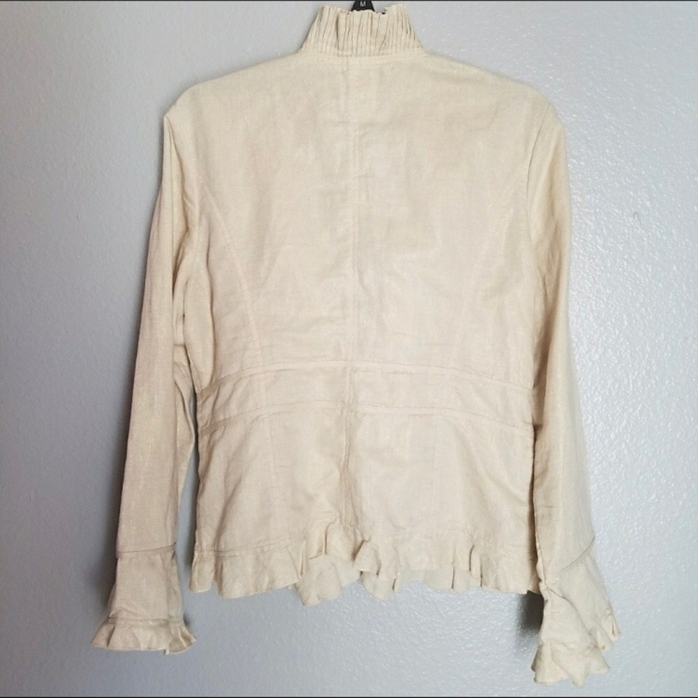 Think Tank Ruffle Colar Light Weight Blazer Jacket - Picture 3 of 6